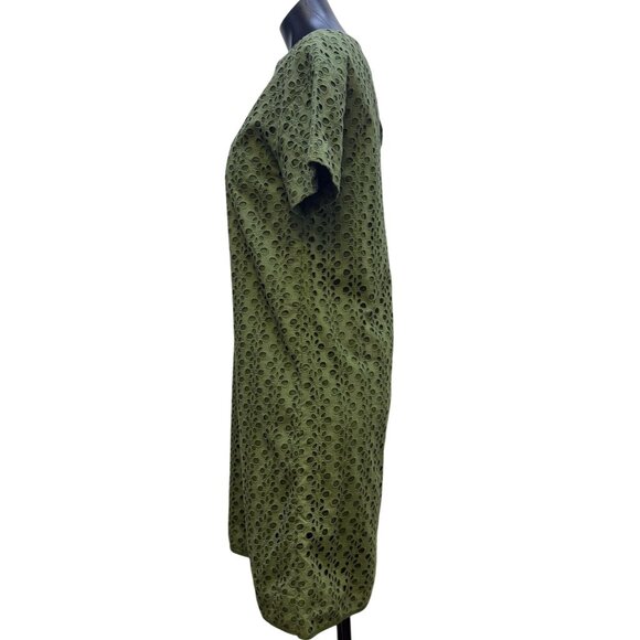Kate Spade Green Eyelet Lace Shift Dress Size 2 - Picture 3 of 4